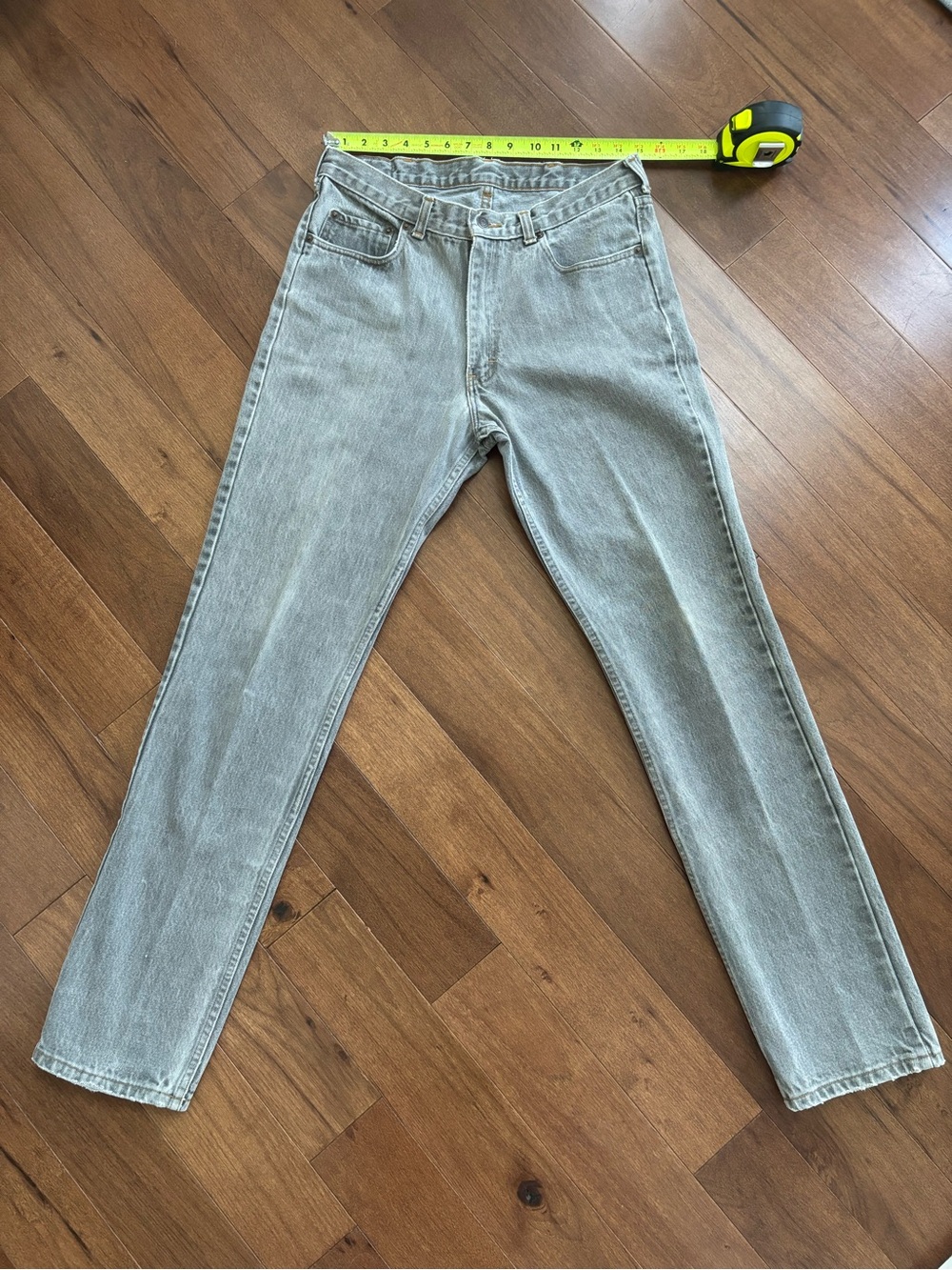 Vtg Polo Ralph Lauren Dungarees Denim Jeans Made in USA Light Wash Gray